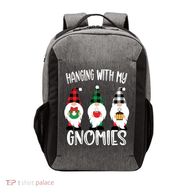 Hanging With My Gnomies, Merry Christmas Gnomes Garden Gnome Vector Backpack