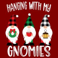 Hanging With My Gnomies, Merry Christmas Gnomes Garden Gnome V-Neck T-Shirt