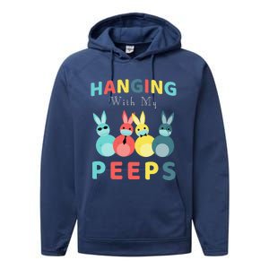 Hanging With My Peeps Colorful Bunny Easter Day Gifts Performance Fleece Hoodie