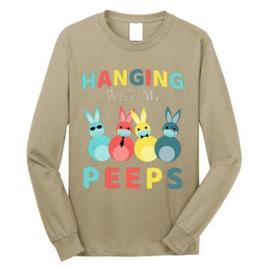 Hanging With My Peeps Colorful Bunny Easter Day Gifts Long Sleeve Shirt