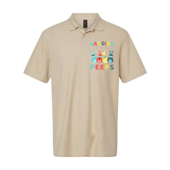 Hanging With My Peeps Colorful Bunny Easter Day Gifts Softstyle Adult Sport Polo