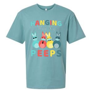 Hanging With My Peeps Colorful Bunny Easter Day Gifts Sueded Cloud Jersey T-Shirt