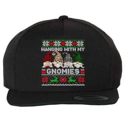 Hanging With My Gnomies Xmas Cute Gnomes Ugly Sweater Wool Snapback Cap