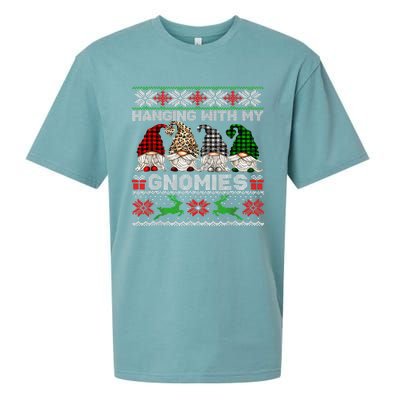 Hanging With My Gnomies Xmas Cute Gnomes Ugly Sweater Sueded Cloud Jersey T-Shirt