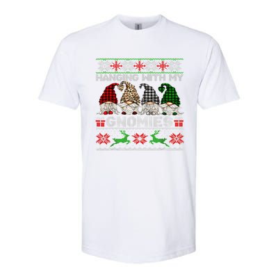 Hanging With My Gnomies Xmas Cute Gnomes Ugly Sweater Softstyle® CVC T-Shirt