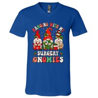 Hanging With My Surgery Gnomies Christmas Surgical Nurse V-Neck T-Shirt