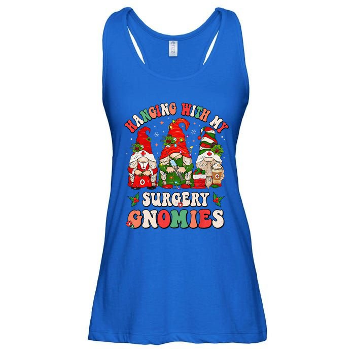 Hanging With My Surgery Gnomies Christmas Surgical Nurse Ladies Essential Flowy Tank