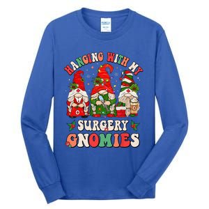 Hanging With My Surgery Gnomies Christmas Surgical Nurse Tall Long Sleeve T-Shirt