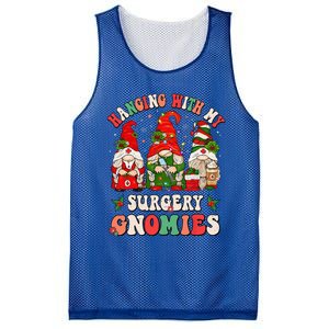 Hanging With My Surgery Gnomies Christmas Surgical Nurse Mesh Reversible Basketball Jersey Tank