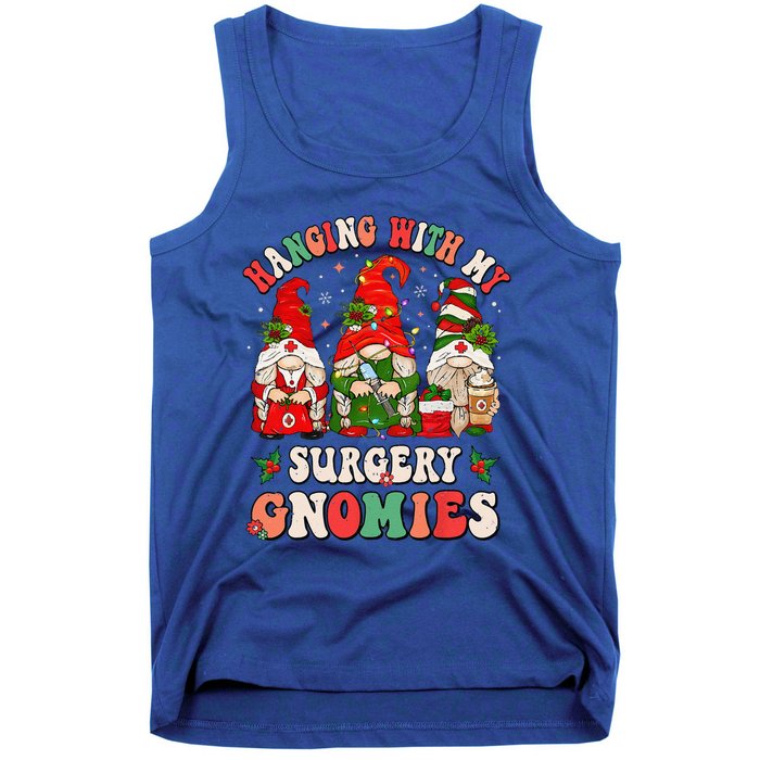 Hanging With My Surgery Gnomies Christmas Surgical Nurse Tank Top