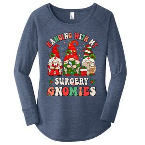 Hanging With My Surgery Gnomies Christmas Surgical Nurse Women's Perfect Tri Tunic Long Sleeve Shirt