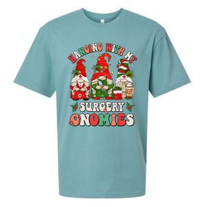 Hanging With My Surgery Gnomies Christmas Surgical Nurse Sueded Cloud Jersey T-Shirt