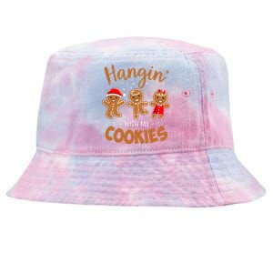 Hangin With My Cookies Gingerbread Christmas Teacher Tie-Dyed Bucket Hat