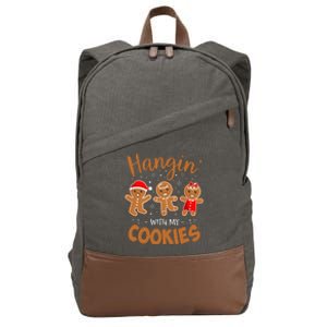 Hangin With My Cookies Gingerbread Christmas Teacher Cotton Canvas Backpack