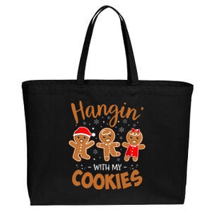 Hangin With My Cookies Gingerbread Christmas Teacher Cotton Canvas Jumbo Tote