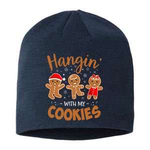 Hangin With My Cookies Gingerbread Christmas Teacher Sustainable Beanie