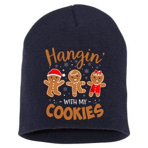 Hangin With My Cookies Gingerbread Christmas Teacher Short Acrylic Beanie