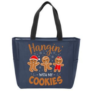 Hangin With My Cookies Gingerbread Christmas Teacher Zip Tote Bag