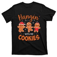 Hangin With My Cookies Gingerbread Women Christmas Teacher T-Shirt