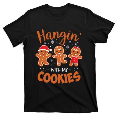 Hangin With My Cookies Gingerbread Women Christmas Teacher T-Shirt