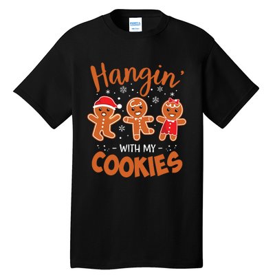 Hangin With My Cookies Gingerbread Women Christmas Teacher Tall T-Shirt