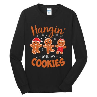 Hangin With My Cookies Gingerbread Women Christmas Teacher Tall Long Sleeve T-Shirt