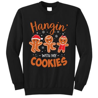 Hangin With My Cookies Gingerbread Women Christmas Teacher Tall Sweatshirt