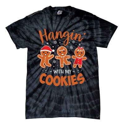 Hangin With My Cookies Gingerbread Women Christmas Teacher Tie-Dye T-Shirt