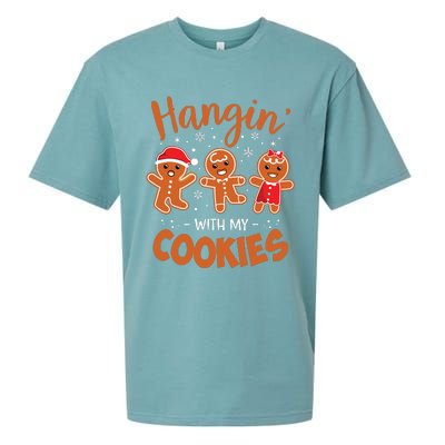 Hangin With My Cookies Gingerbread Women Christmas Teacher Sueded Cloud Jersey T-Shirt