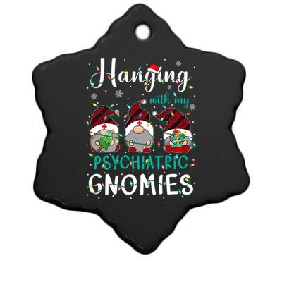 Hanging With My Psychiatric Nurse Gnomies Xmas Nurse Gnomes Gift Ceramic Star Ornament