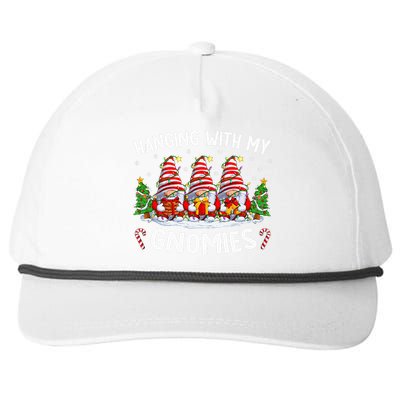 Hanging With My Gnomies Matching Family Christmas Pjs Gnome Snapback Five-Panel Rope Hat