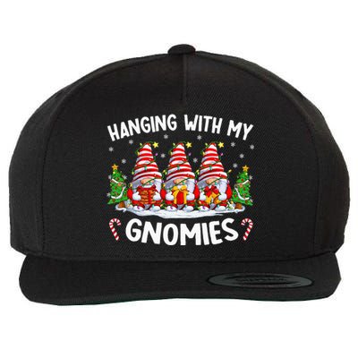 Hanging With My Gnomies Matching Family Christmas Pjs Gnome Wool Snapback Cap