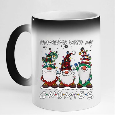 Hanging With My Gnomies Funny Christmas Holiday Season 11oz Black Color Changing Mug