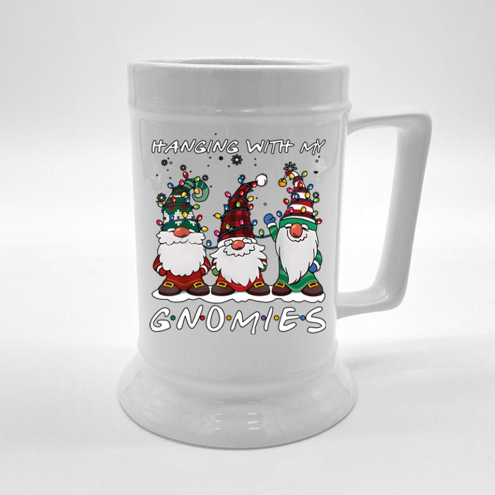 Hanging With My Gnomies Funny Christmas Holiday Season Beer Stein