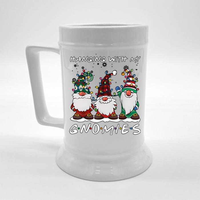 Hanging With My Gnomies Funny Christmas Holiday Season Beer Stein