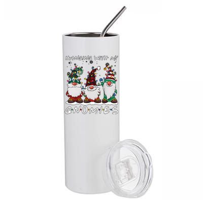 Hanging With My Gnomies Funny Christmas Holiday Season Stainless Steel Tumbler