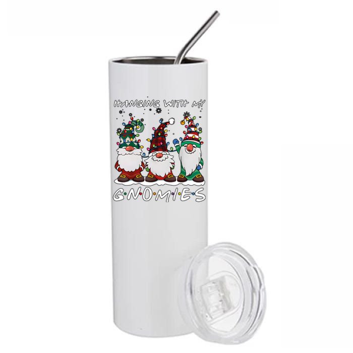 Hanging With My Gnomies Funny Christmas Holiday Season Stainless Steel Tumbler