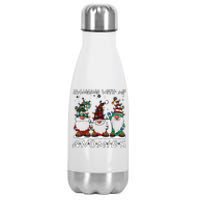 Hanging With My Gnomies Funny Christmas Holiday Season Stainless Steel Insulated Water Bottle