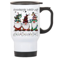 Hanging With My Gnomies Funny Christmas Holiday Season Stainless Steel Travel Mug