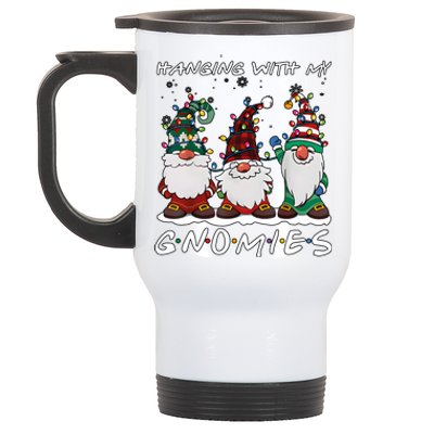 Hanging With My Gnomies Funny Christmas Holiday Season Stainless Steel Travel Mug