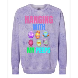 Hanging With My Peeps Easter Egg Hunt Easter Bunny Unisex Gift Colorblast Crewneck Sweatshirt