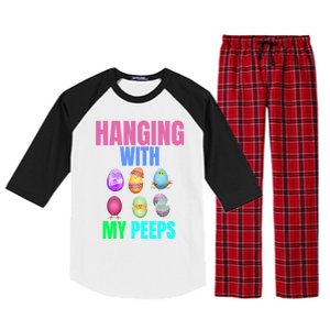 Hanging With My Peeps Easter Egg Hunt Easter Bunny Unisex Gift Raglan Sleeve Pajama Set