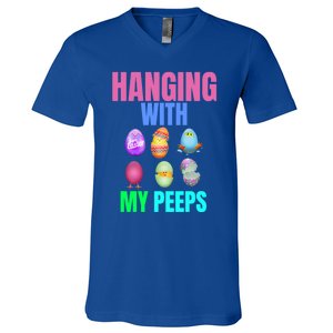 Hanging With My Peeps Easter Egg Hunt Easter Bunny Unisex Gift V-Neck T-Shirt