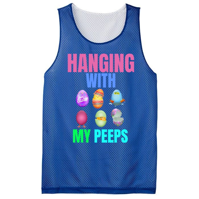 Hanging With My Peeps Easter Egg Hunt Easter Bunny Unisex Gift Mesh Reversible Basketball Jersey Tank