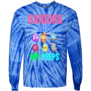 Hanging With My Peeps Easter Egg Hunt Easter Bunny Unisex Gift Tie-Dye Long Sleeve Shirt