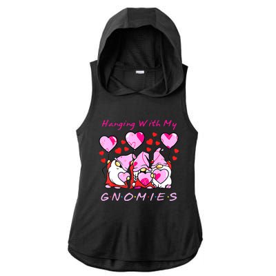 Hanging With My Gnomies Funny Gnome Friend Valentines Day Ladies PosiCharge Tri-Blend Wicking Draft Hoodie Tank