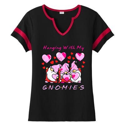 Hanging With My Gnomies Funny Gnome Friend Valentines Day Ladies Halftime Notch Neck Tee