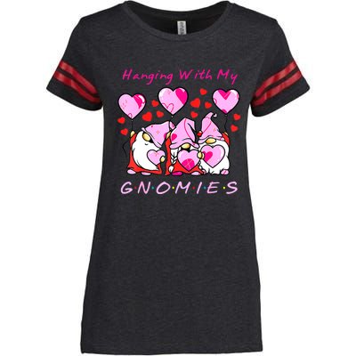 Hanging With My Gnomies Funny Gnome Friend Valentines Day Enza Ladies Jersey Football T-Shirt