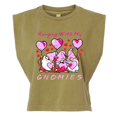 Hanging With My Gnomies Funny Gnome Friend Valentines Day Garment-Dyed Women's Muscle Tee