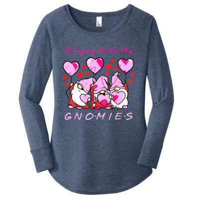 Hanging With My Gnomies Funny Gnome Friend Valentines Day Women's Perfect Tri Tunic Long Sleeve Shirt